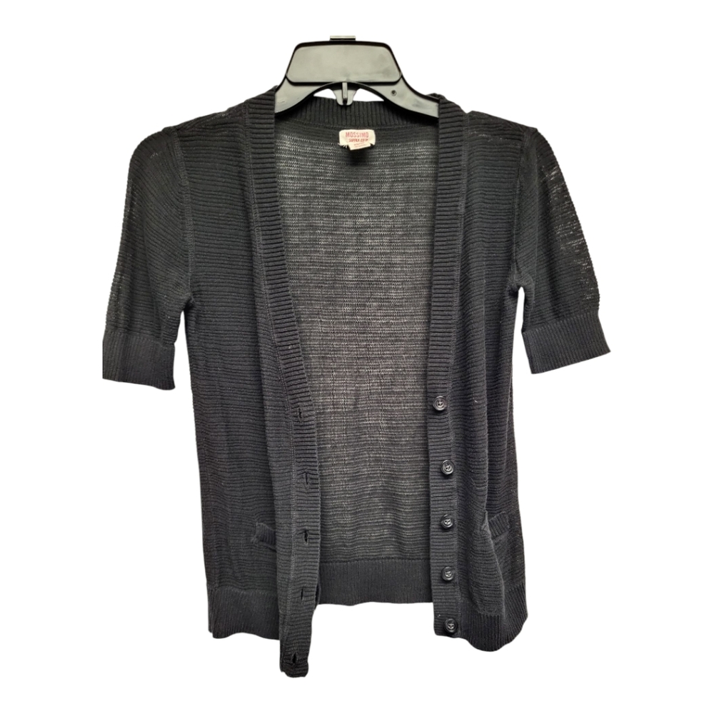 Mossimo Women's Short Sleeve Black Cardigan - Size XS - Picture 2 of 5